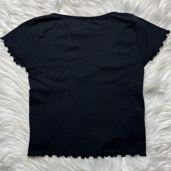 Forever 21 Lattice trim short leave top black size Small - Picture 3 of 3